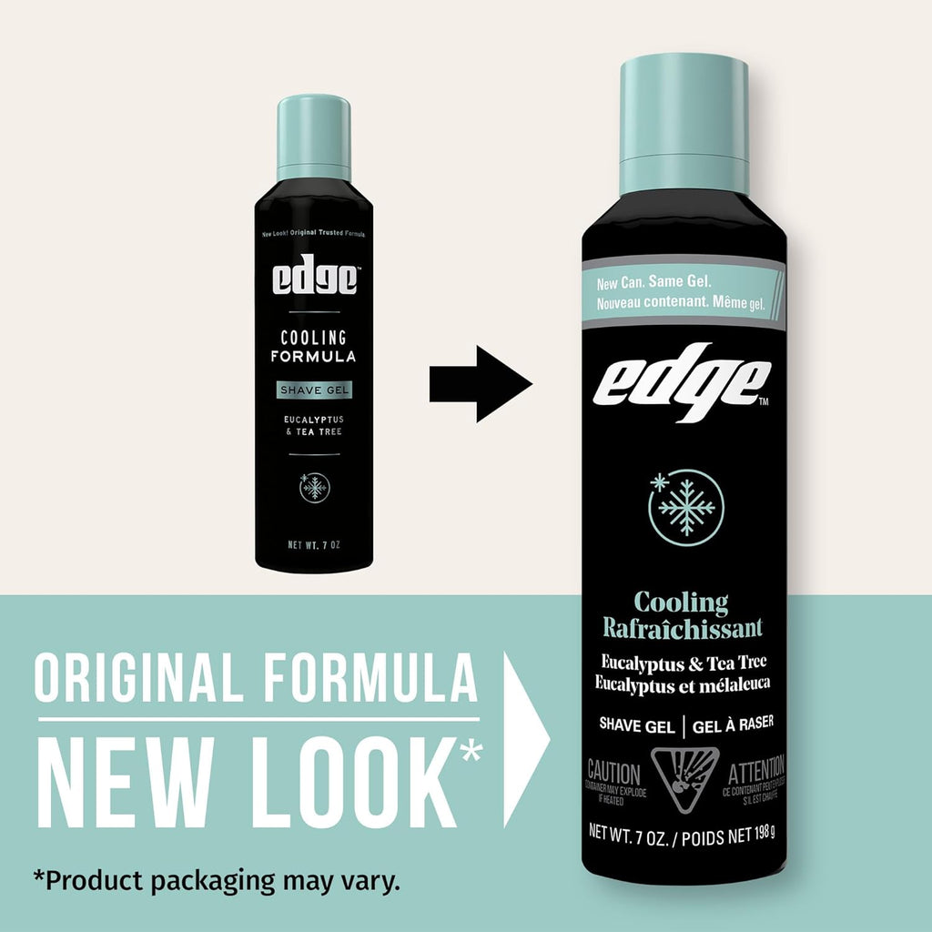 Edge Shave Gel for Men, Cooling Eucalyptus & Tea Tree, 7oz (3 Pack) - Shaving Gel For Men That Moisturizes, Protects and Soothes To Help Reduce Skin Irritation (Packaging May Vary)