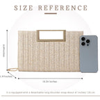 Top Handle Straw Clutch for Women Summer Clutch Straw Evening Bag Raffia Crossbody Purses Woven Beach Clutch