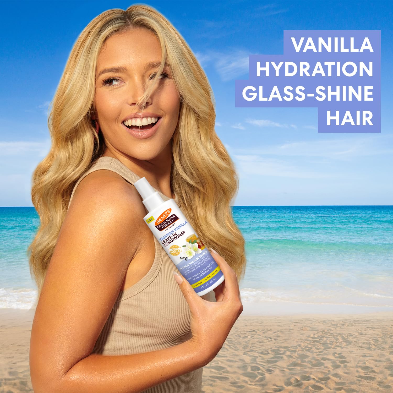 Palmer's Cocoa Butter Formula, Tahitian Vanilla Leave In Conditioner Spray, (8.5 Fl Oz), Hydrating Hair Detangler with Acacia Honey & Vitamin E, Heat Protectant, Frizz Control & Long-Lasting Moisture
