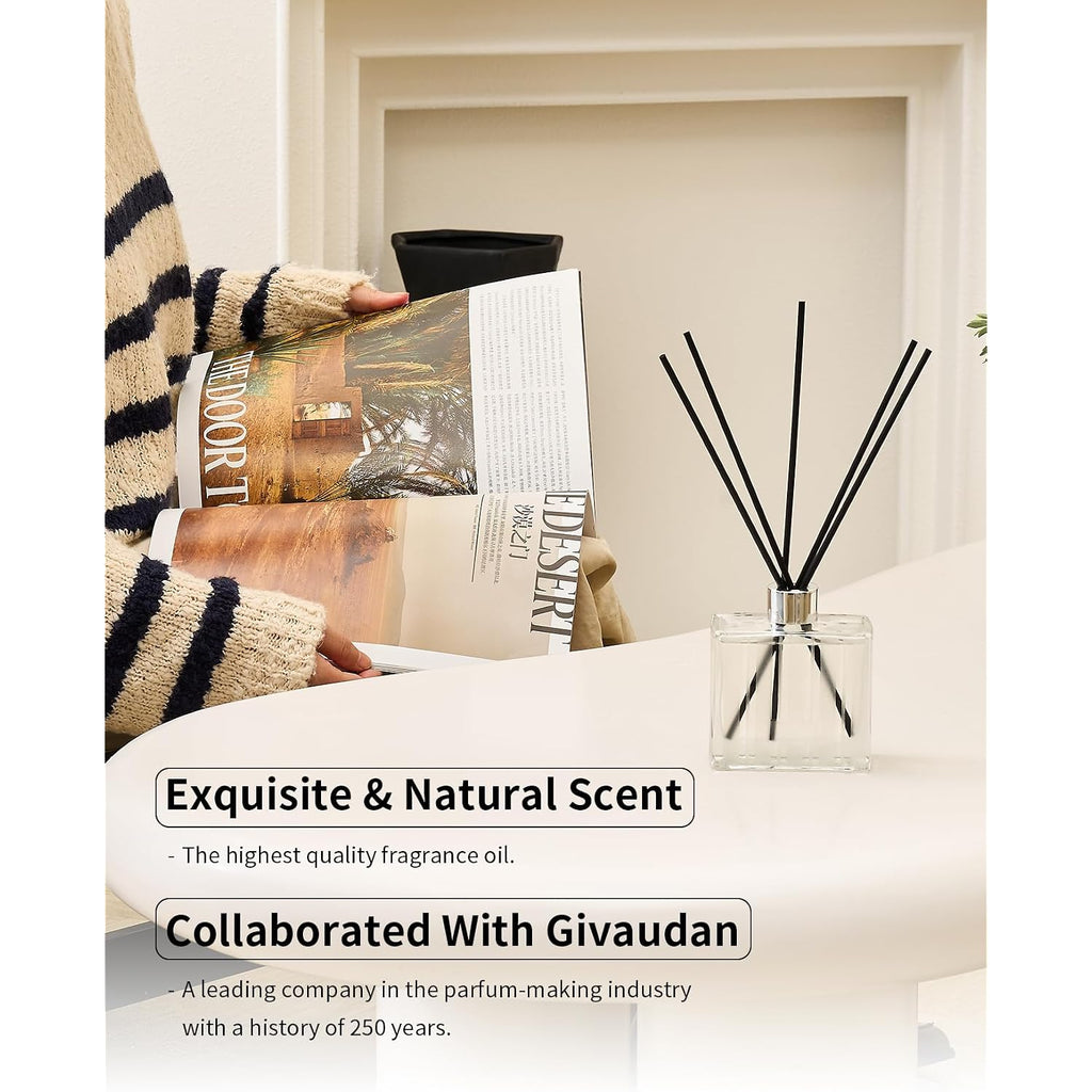 M&Sense Cinnamon Vanilla Reed Diffuser Set - 7.04Oz Scent Diffusers For Home, Natural Essential Oil Diffuser With Sticks, Housewarming Diffuser Gift For Bathroom Bedroom & Office