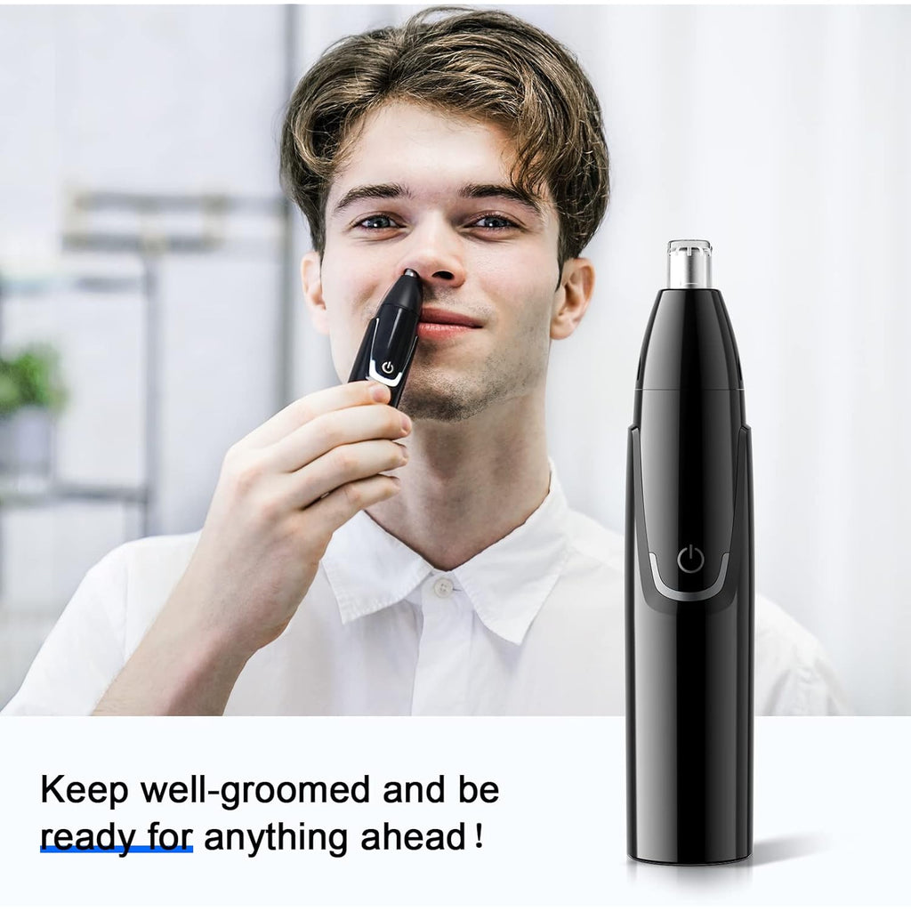 ZORAMI Rechargeable Ear and Nose Hair Trimmer - 2026 Professional Painless Eyebrow & Facial Hair Trimmer for Men Women, Powerful Motor and Dual-Edge Blades for Smoother Cutting Black