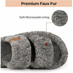 Everfoams Womens Fuzzy Open-Toe Slippers Soft Comfy Memory Foam Indoor House Shoes
