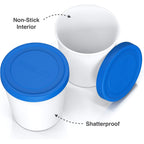 Balci - Premium Ice Cream Containers (2 Pack - 1 Quart Each) Perfect Freezer Storage Tubs With Lids For Ice Cream, Sorbet And Gelato! - Blue