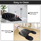 Segbeauty Hair Cutting Guide Mat Black, Longer Silicone Waterproof Cutting Mat, Professional Salon Hair Cutting Mat With Guidelines Weighted Neck Wrap For Hair Stylist