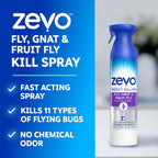 Zevo Flying Insect Killer Spray - Fruit Fly, Gnat, Fly & Mosquito Bug Spray For Home Use With Rosemary & Cornmint Oil - Indoor & Outdoor Use (3 Bottles)