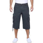 X Ray Men'S Belted Long Cargo Shorts For Men, Below Knee Length Mens Cargo Shorts, 3/4 Pants (Big And Tall Shorts For Men)