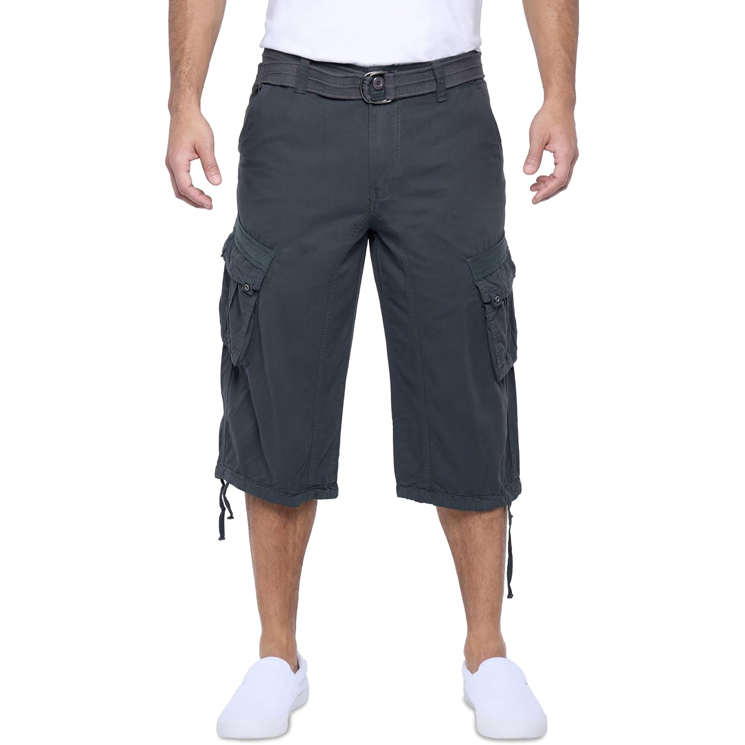X Ray Men'S Belted Long Cargo Shorts For Men, Below Knee Length Mens Cargo Shorts, 3/4 Pants (Big And Tall Shorts For Men)