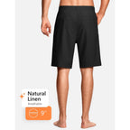 Iseegz 7" / 9" Men'S Linen Shorts Dressy Casual Work Golf Cotton Linen Shorts For Men Flat Front With Pockets Belt Loop
