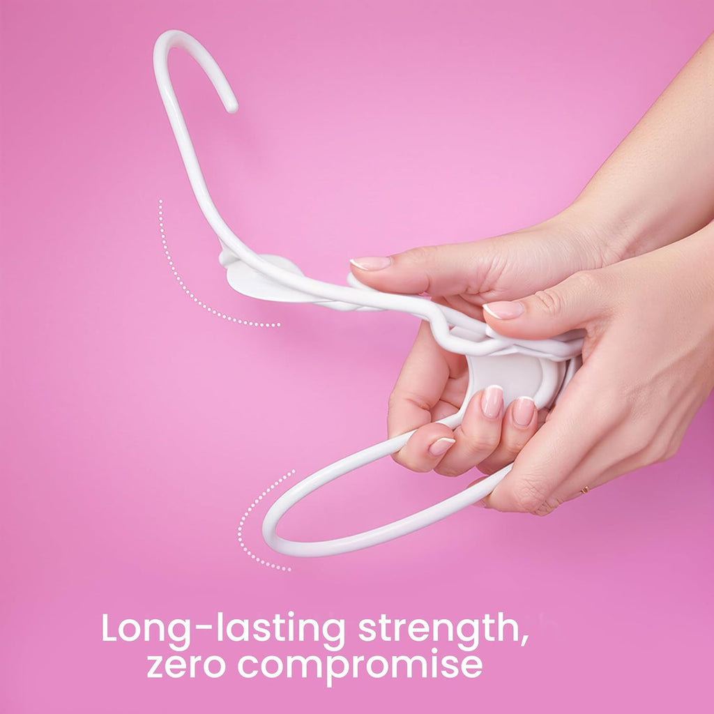 Utopia Home Plastic Hangers 50 Pack – Space Saving Clothes Hanger White | Durable & Strong | Closet Organizer & Storage | Ideal For Apartments, Dorms & Stocking Stuffers