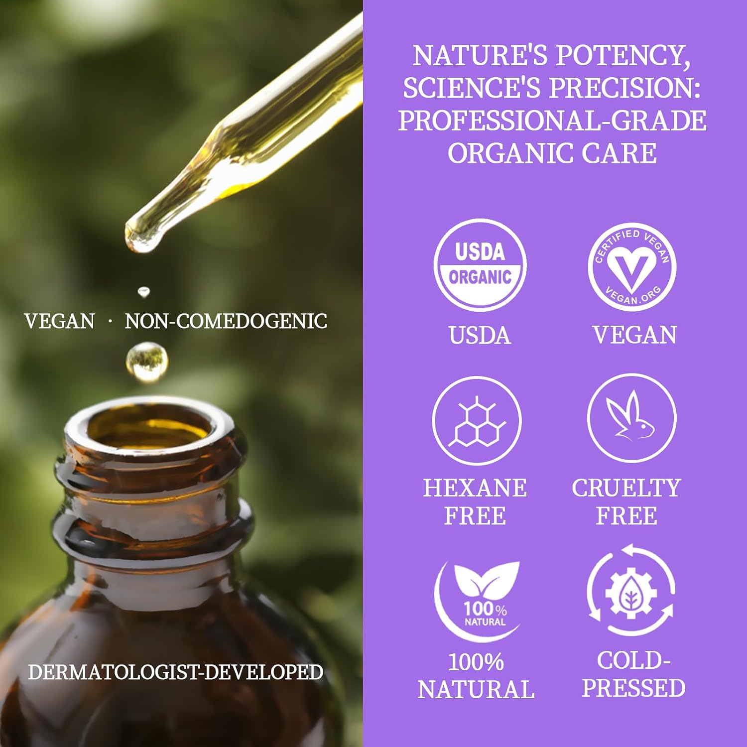 Organic Face Oil For Women, Facial Oil With Rosehip & Vitamin E For Skin | Usda Cold Pressed Face Oil With Frankincense, Pomegranate For Gua Sha Massage, Lightweight Feel For Moisturizing, Anti-Aging