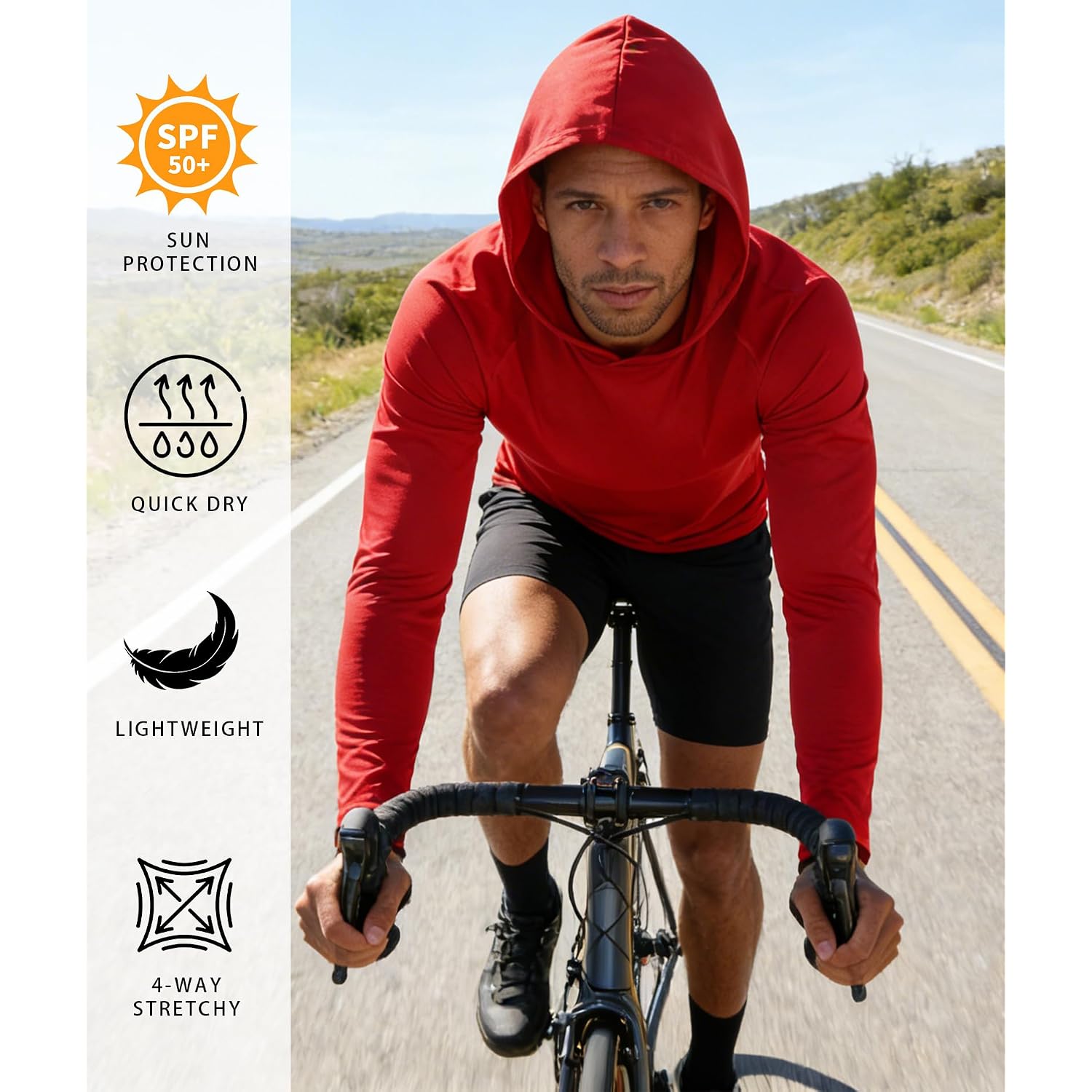 5 Pack Mens Upf 50+ Sun Protection Hoodie Long Sleeve Uv Spf Fishing Shirts Lightweight Running Rash Guard Sun Shirt