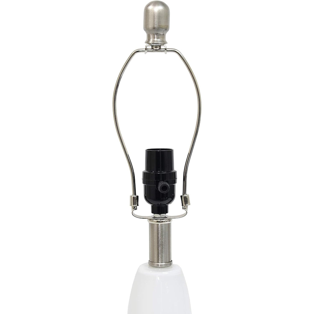 Elegant Designs Lt3315-Wht Contemporary Curved Glass Table Lamp, White