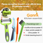 Gannk Potato Apple Vegetable Peelers For Kitchen, I And Y Peelers For Fruit Veggie Potatoes Carrot Cucumber, 3 In 1 Blade Spin Design With Julienne Multifunctional
