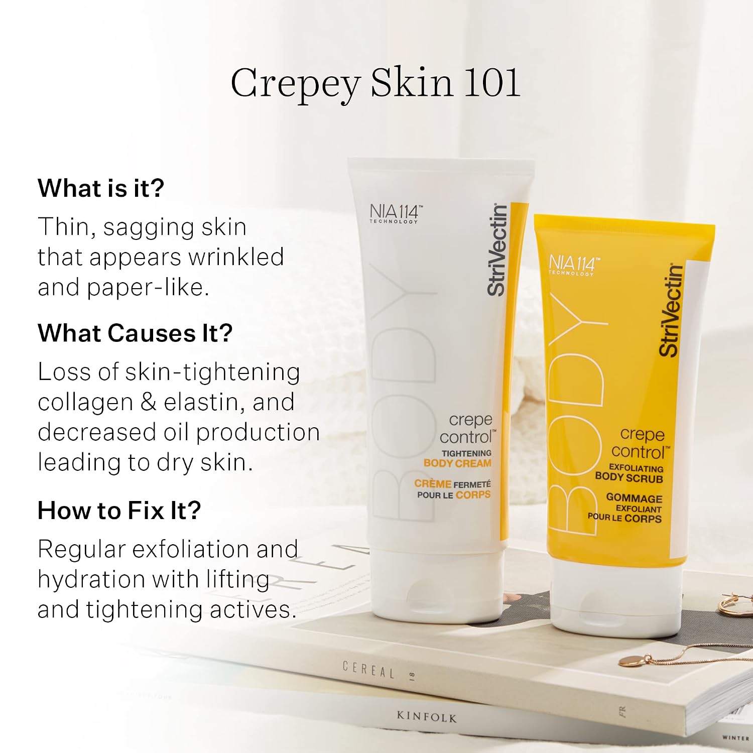 Strivectin Crepe Control, Body & Hand Cream And Exfoliating Scrub With Advanced Peptides For Firming, Hydration And Smooth, Bright Skin