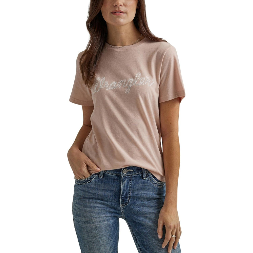 Wrangler Womens Retro Short Sleeve Graphic T-Shirt Peach Whip Heather