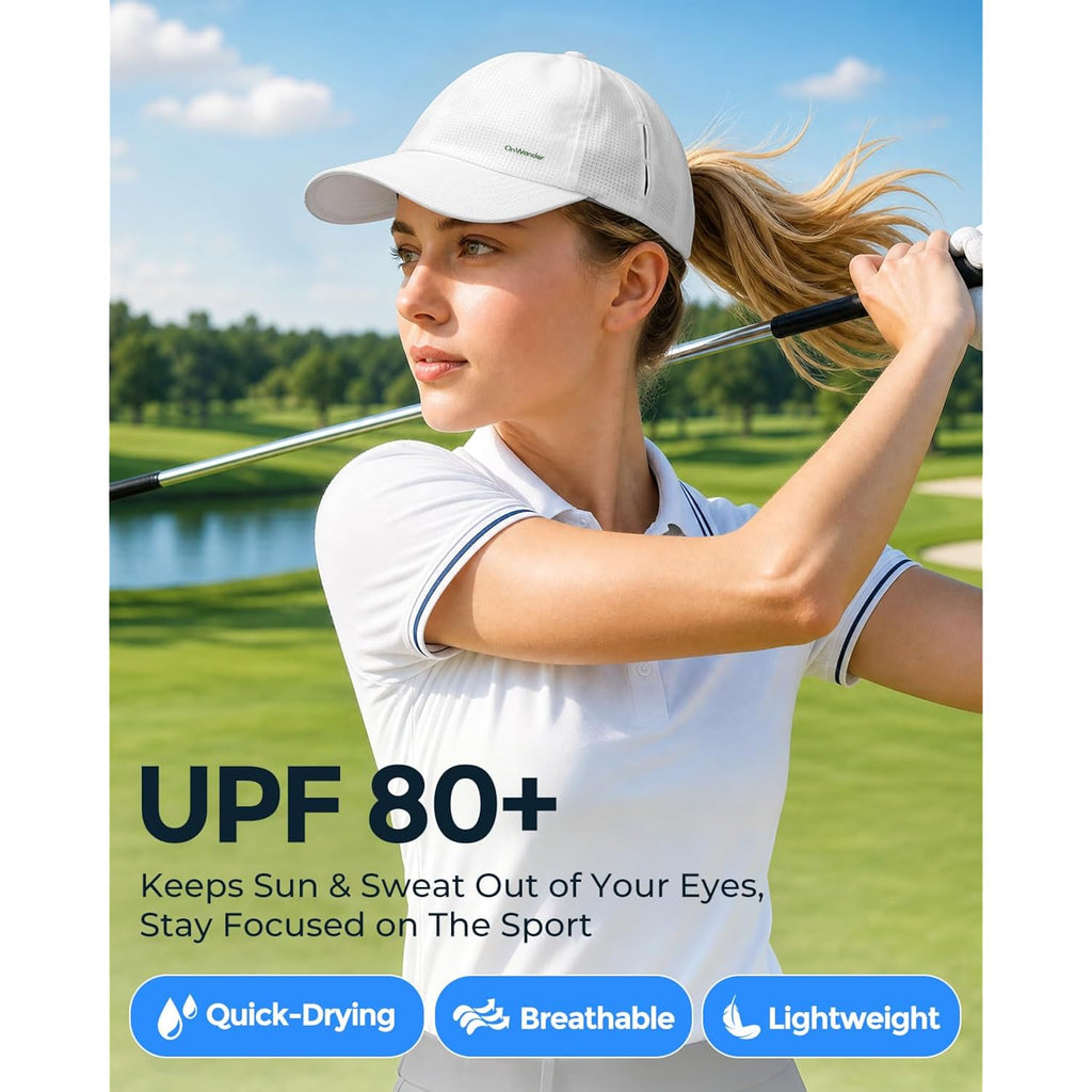 Lightweight Golf Hat For Women Men, Upf 80+ Sun Protection Cap, Breathable Quick-Dry Baseball Cap For Running Sport