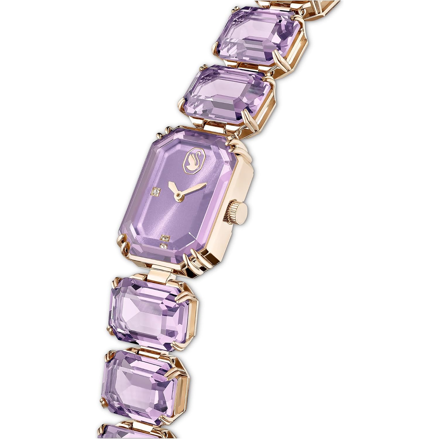 Swarovski Watch, Octagon Cut Bracelet, Purple, Champagne Gold-Tone Finish