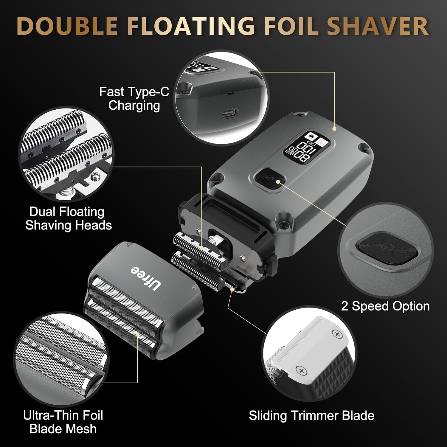 Ufree Hair Clippers And Trimmers Set For Men Professional, Electric Razor Foil Shaver For Men Face Beard, Hair Cutting And Grooming Set, Barber Or Home Use