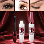 3Pcs 7D Waterproof Volume Mascara, Black Lengthening Thickening Fiber Lashes Mascara, Smudge-Proof Long Lasting Curling Volumizing Eye Makeup for Women Girl,Natural & Buildable Fuller Look