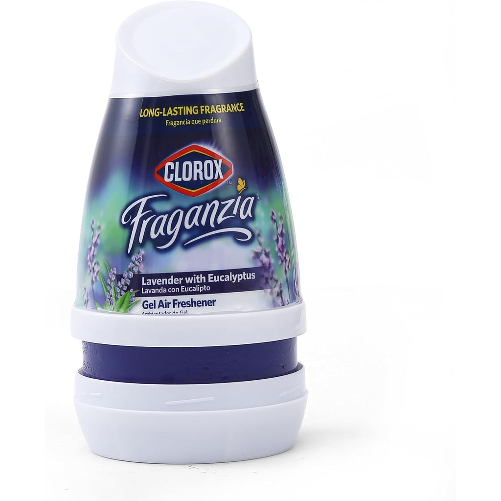 Clorox Fraganzia Gel Air Freshener Cone, Adjustable Odor Eliminating Gel With Lavender And Eucalyptus Scent For Home, Bathroom, Office, Small Spaces, Long Lasting No Battery Freshener, 6 Oz