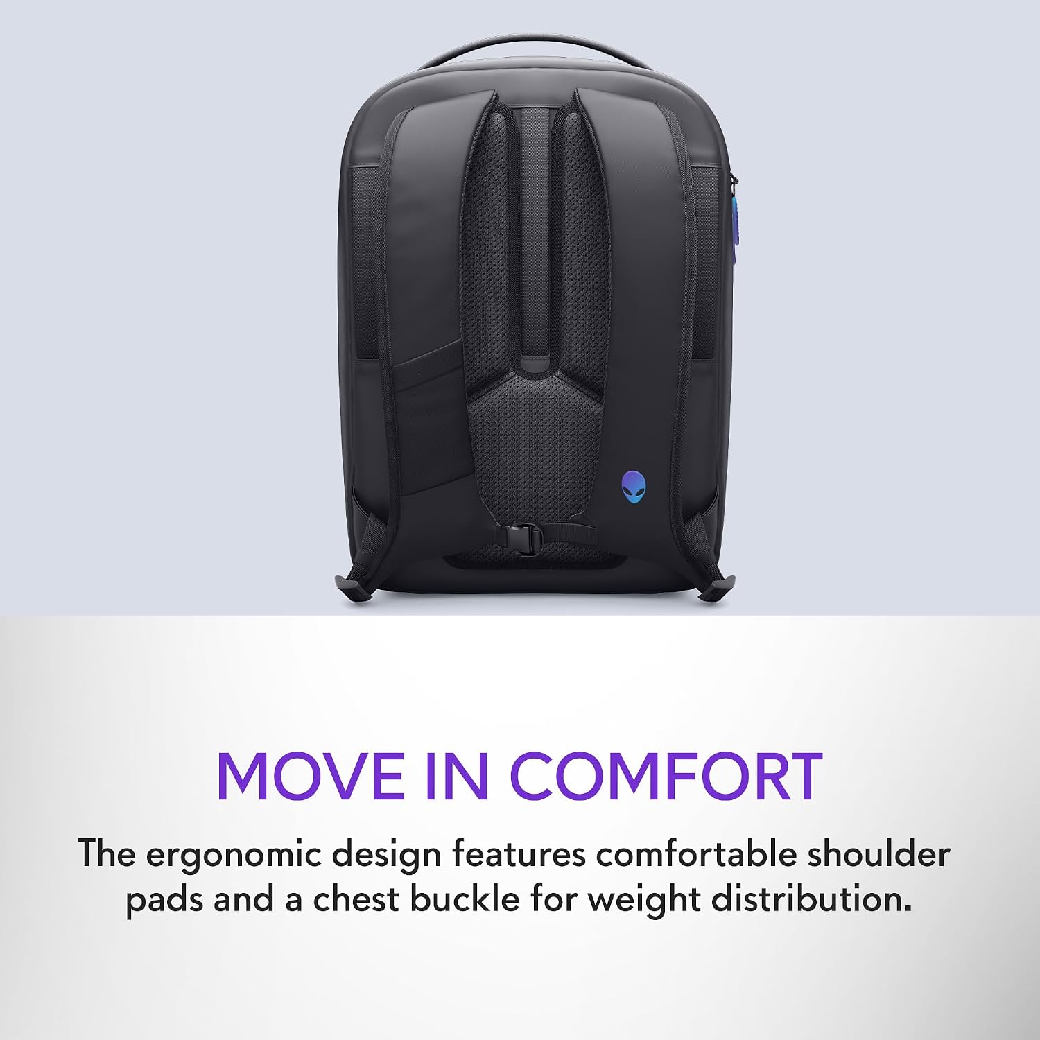Alienware Laptop Backpack Aw7825P, 18In, 28L, Water Resistant | Cross-Linked Polyethylene Foam, 100% Recycled Content, Rfid Resistant, Tablet Compartment