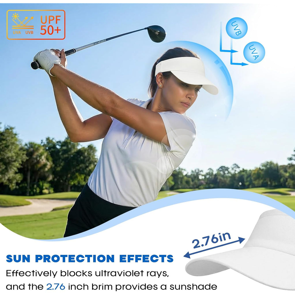 Sukeen Sun Visor for Women Men Lightweight Running Hat with Shock Absorbing Quick Dry Sweatband Stretchy Visor Hat for Sports