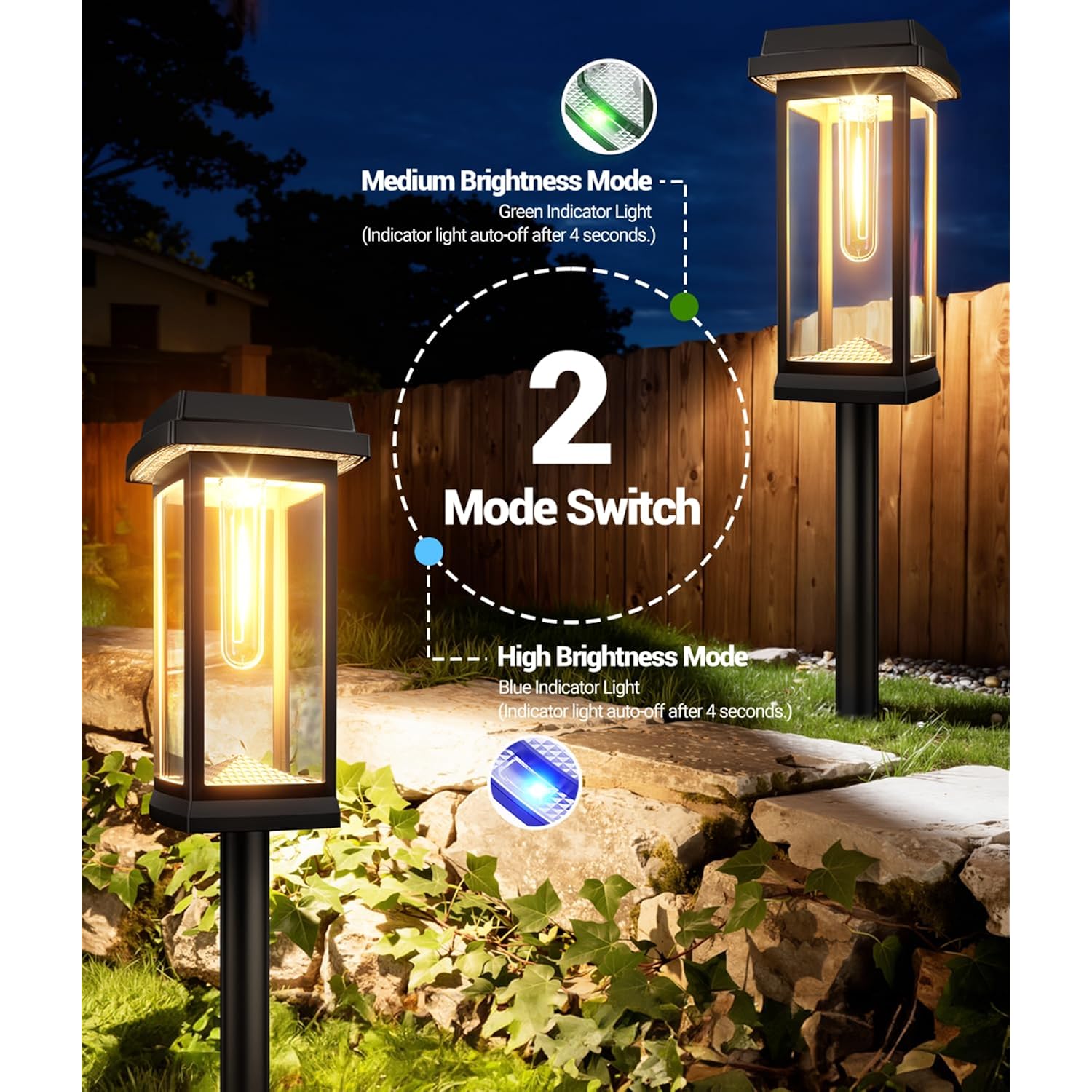 Solar Pathway Lights Outdoor, 8 Pack Upgraded Solar Garden Lights Solar Powered, Solar Lights Outdoor Waterproof Ip65, 15 Hours Outdoor Solar Lights For Yard Patio Landscape Walkway Driveway Decor