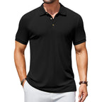 Coofandy Men'S Textured Polo Shirts Short Sleeve Slim Fit Casual Button Polo T-Shirt Summer Collared Golf Shirt