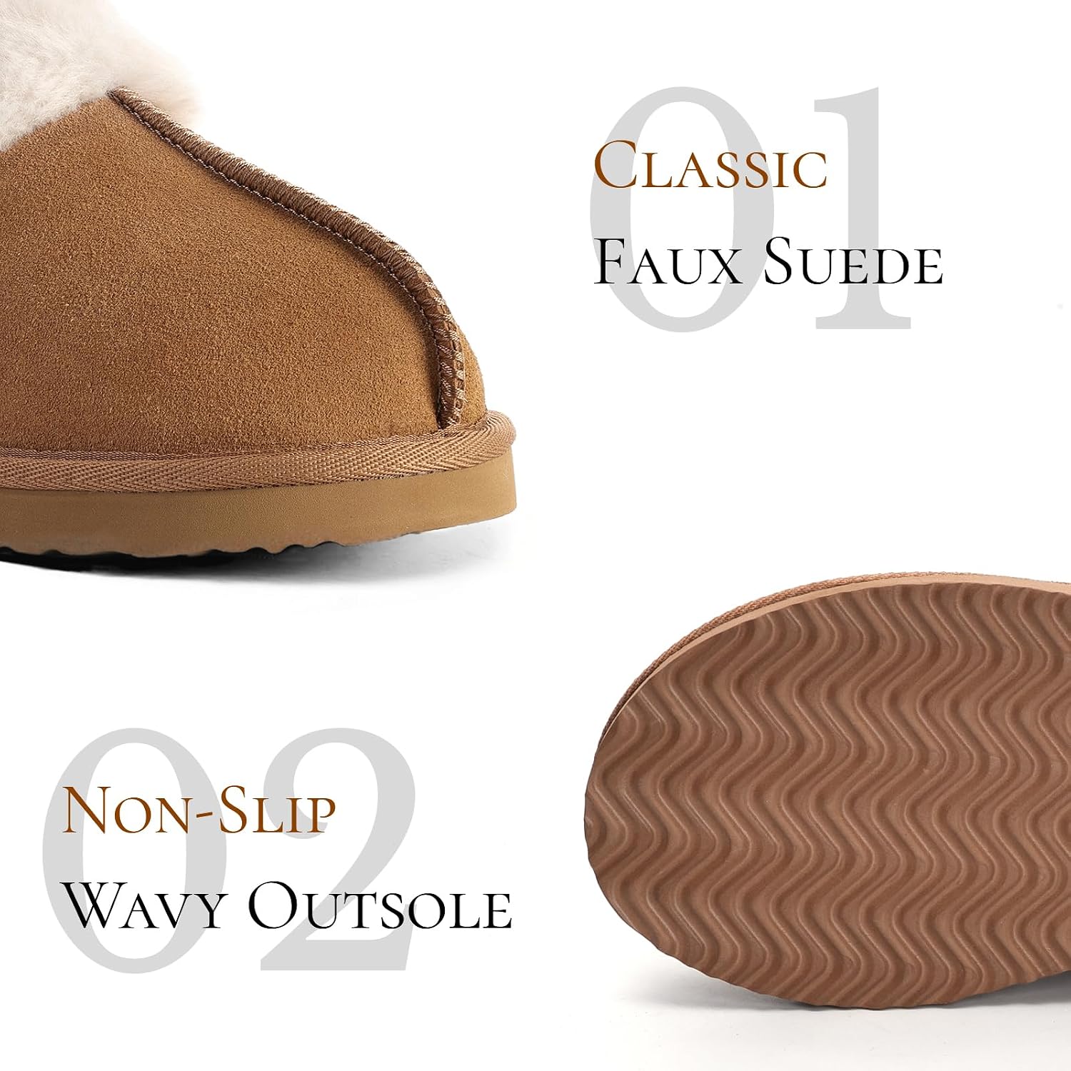 Fuzzy Slippers For Women Cozy Faux Fur House Shoes Winter Warm Memory Foam Slippers For Indoor And Outdoor
