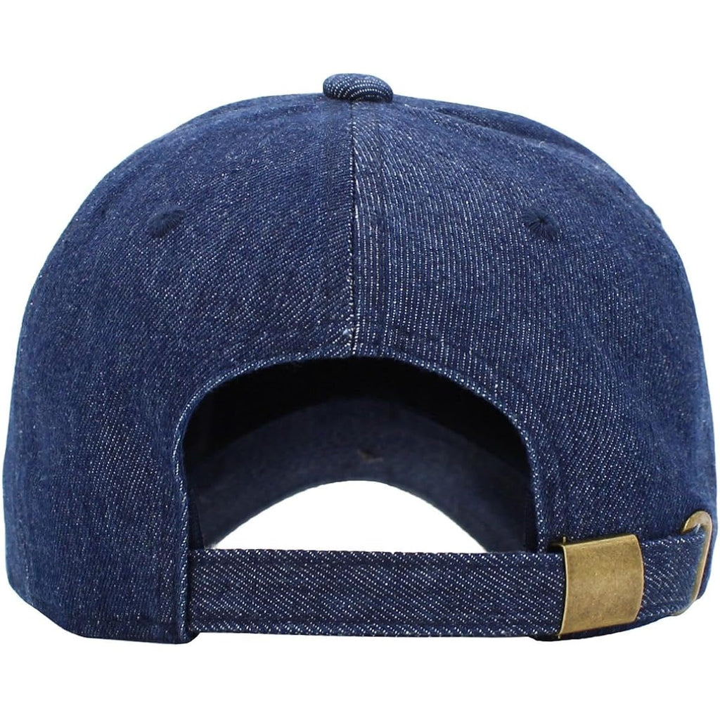 KBETHOS Classic Unisex Cotton Adjustable Low Crown Baseball Cap – Plain Dad Hat Dark Denim