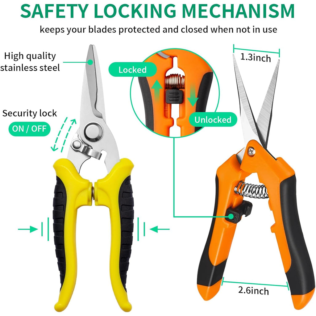 Garden Pruning Shears 3 Pack Gardening Shears Garden Scissors Stainless Steel Plant Flower Scissors Clippers Pruning Shears Tijeras De Jardinería
