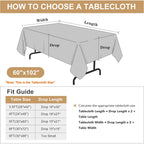 sancua 2 Pack White Tablecloth 60 x 102 Inch, Rectangle 6 Feet Table Cloth - Stain and Wrinkle Resistant Washable Polyester Table Cover for Dining Tables, Buffet Parties and Camping