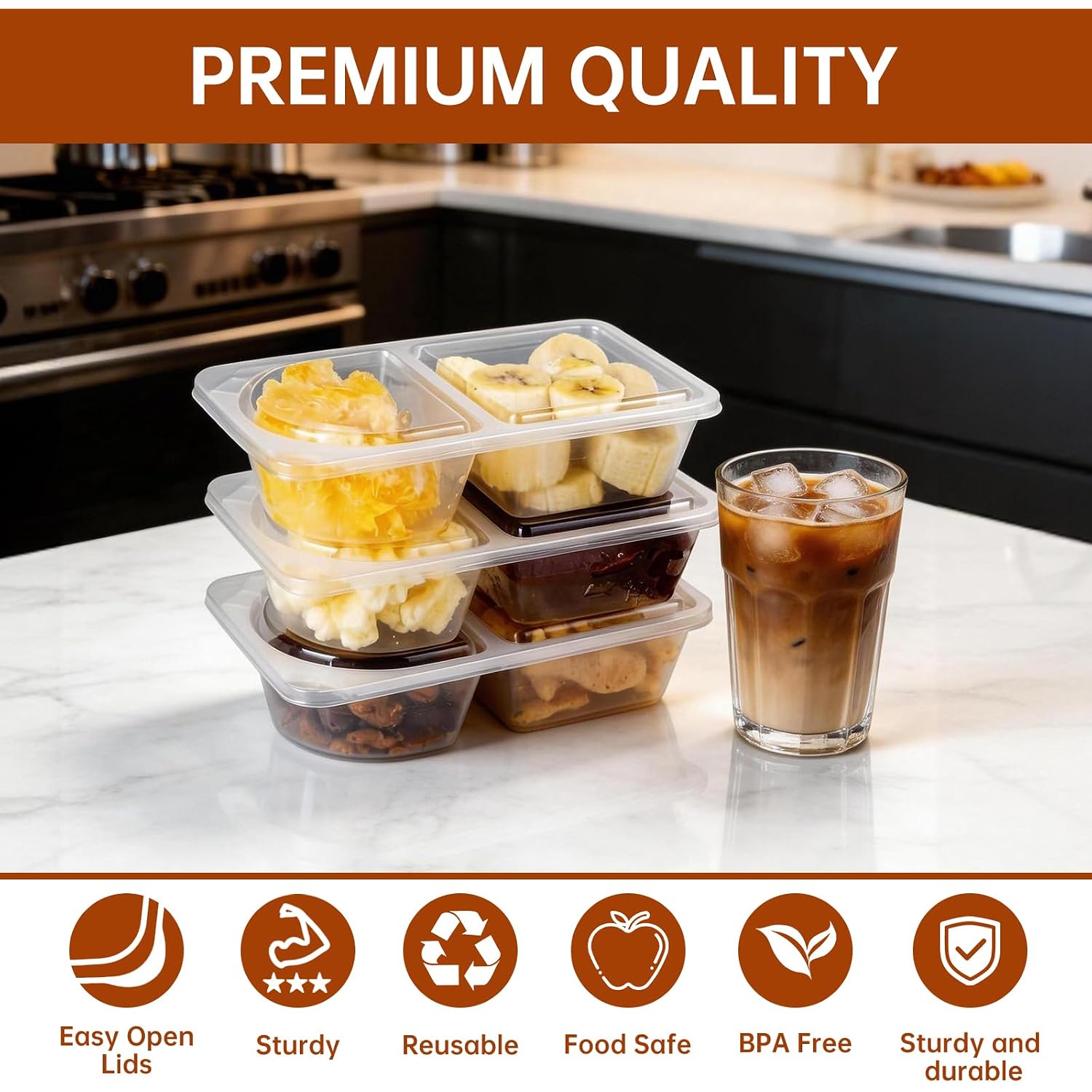 Reusable Snack Containers With Lids, Snack Containers, 20-Pack Snack Pack Containers, Meal Prep Containers Double Compartment, Container Portion Control For On The Go Travel Essentials