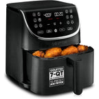 Gourmia Air Fryer - 7 Qt Large Capacity With Led Display, 12 One-Touch Presets, Fryforce 360° Technology, Nonstick Dishwasher-Safe Basket & Crisper Tray, Black