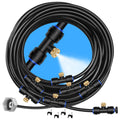 Goxawee Misting System, 26Ft (8M) Misting Line + 7 Brass Mist Nozzles + Brass Adapter(3/4"), Misters For Outside Patio Cooling Outdoor Garden Greenhouse Trampoline For Waterpark