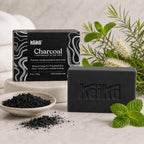 Keika Charcoal Black Soap Bar For Eczema, Psoriasis, Face, Body, Men Women Teens With Oily Skin, 5 Oz. (Charcoal, 3-Pack)