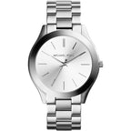 Michael Kors Slim Runway Watch For Women, 42Mm Quartz Three Hand Movement With Stainless Steel Strap
