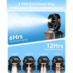 Westtree Portable Misting Fan, Large Rechargeable Battery Powered Mist Fan, Long Lasting Runtime, 3 Nozzles Mister Design, Portable Fan For Home Patio Camping Outdoor Mist Daily Cooling Fan