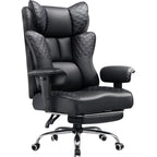 Gtplayer Big And Tall Office Chair Wide Ergonomic Gaming Chair With Deluxe Embossing Designed Leather With Foot Rest,150°Reclining Adjustable Soft Armrests Pocket Spring Back Support And Pillow
