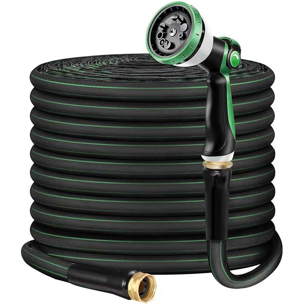 Garden Hose 50Ft – Lightweight Water Hose 3/4”, Flexible Hose With 10 Sprayer, Burst-Resistant, Anti-Kink For Outdoor Use, Watering(Green)
