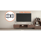 Amazon Basics Low Profile TV Wall Mount with Horizontal Post Installation Leveling for 37 to 86 inch TVs, Wood Studs Compatible, Black