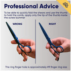 Equinox Razor Edge Series Professional Hair Scissors - 6.5” Premium Japanese Stainless Steel Hair Cutting Scissors, Hair Shears For Hair Cutting, Barber Accessories & Hair Salon Supplies - Blue
