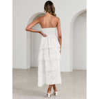 Simplee Womens Summer Strapless Maxi Dress 2026 Boho Floral Off Shoulder Wedding Guest Dresses Tiered Beach Long Sundress