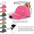 Enwokran Women Ponytail Hat Baseball Cap, Adjustable Criss Cross Messy Buns Ponycaps High Bun Cotton Distressed Hats