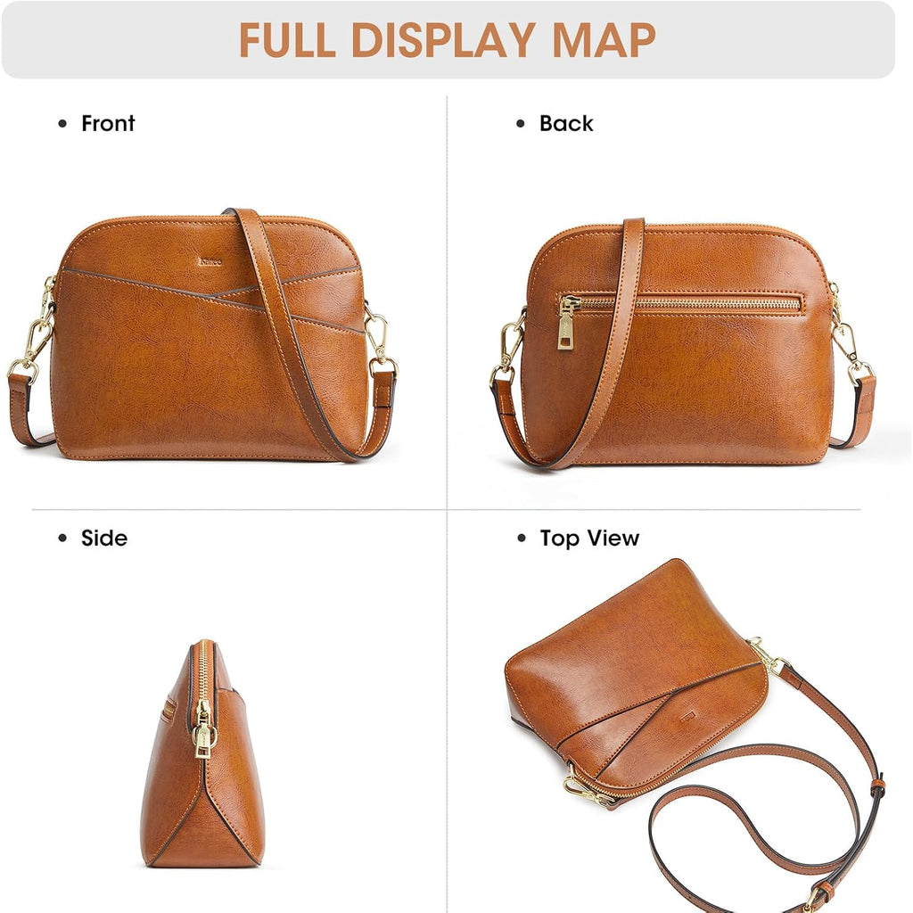 Kattee Small Leather Crossbody Bags For Women, Trendy Purses Handbags Shoulder Bag, Genuine Leather Cross Body Bag For Woman