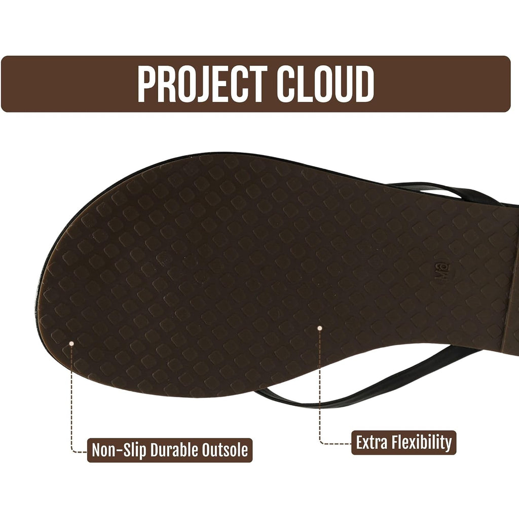 Project Cloud Flip Flops For Women Footwear- Lightweight And Memory Foam Insole Sandals For Women 2026 - Durable Non-Slip Beach Essentials Flats For Women Sandals (Foundations)