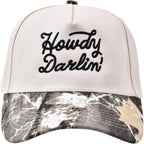 Howdy Darlin' Vintage Hat Two-Tone Funny Trucker Hat Trendy Embroidered Baseball Cap for Women Men Camo