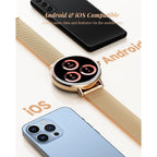 TOOBUR Smart Watch for Women with Two Bands, 40mm HD Smartwatch, Compatible with Android & iOS, Answer/Make Calls, Fitness Watch with Step/Sleep/HR Tracker, IP68, Stylish Gift, Rose Gold