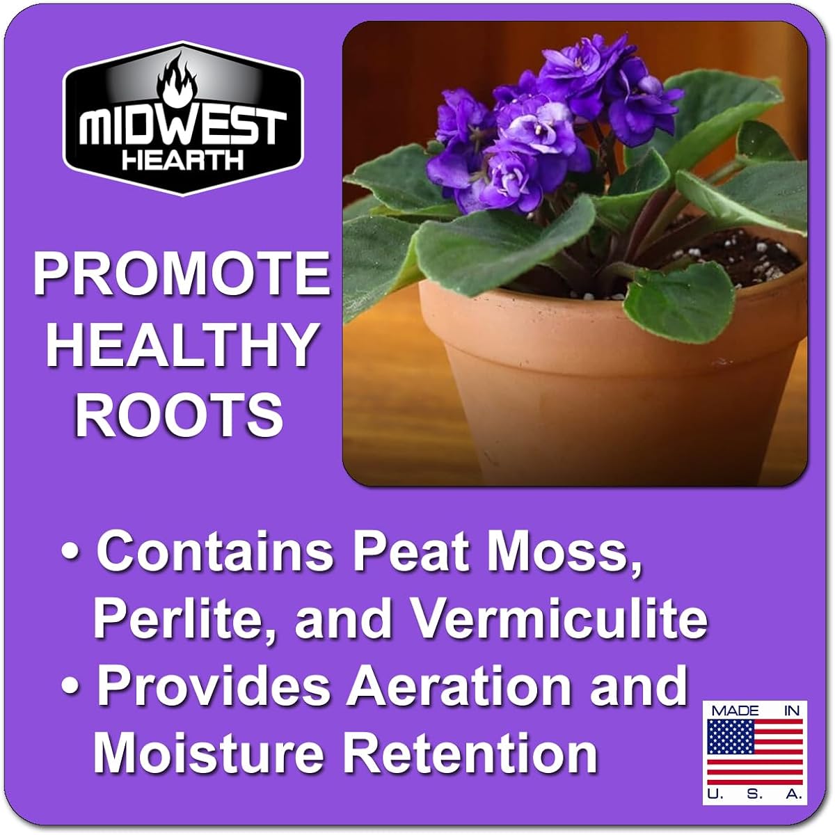 African Violet Natural Potting Soil Mix (Made In Usa) (4 Dry Quarts)
