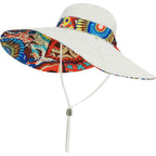 Women'S Foldable Floppy Sun Hats Reversible Vacation Beach Cap Summer Wide Brim Upf 50+ Travel Fishing Bucket Hat